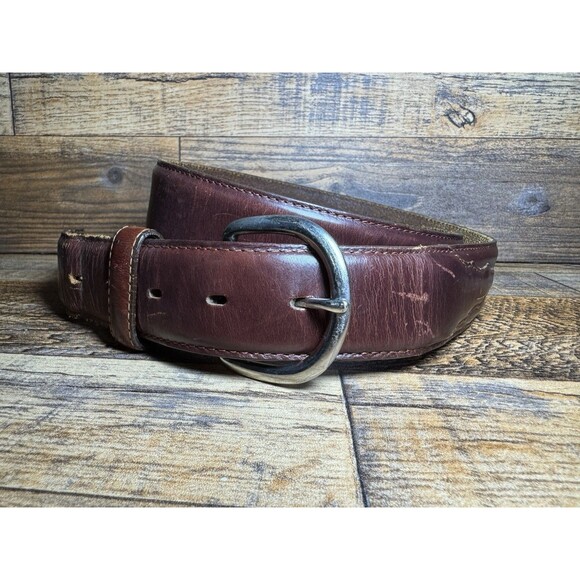 Silver Creek Size 43 Men’s Genuine Leather Belt Western Brown Distressed - Picture 1 of 7